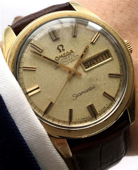 omega seamaster day date automatic vintage|omega seamaster vintage gold plated.